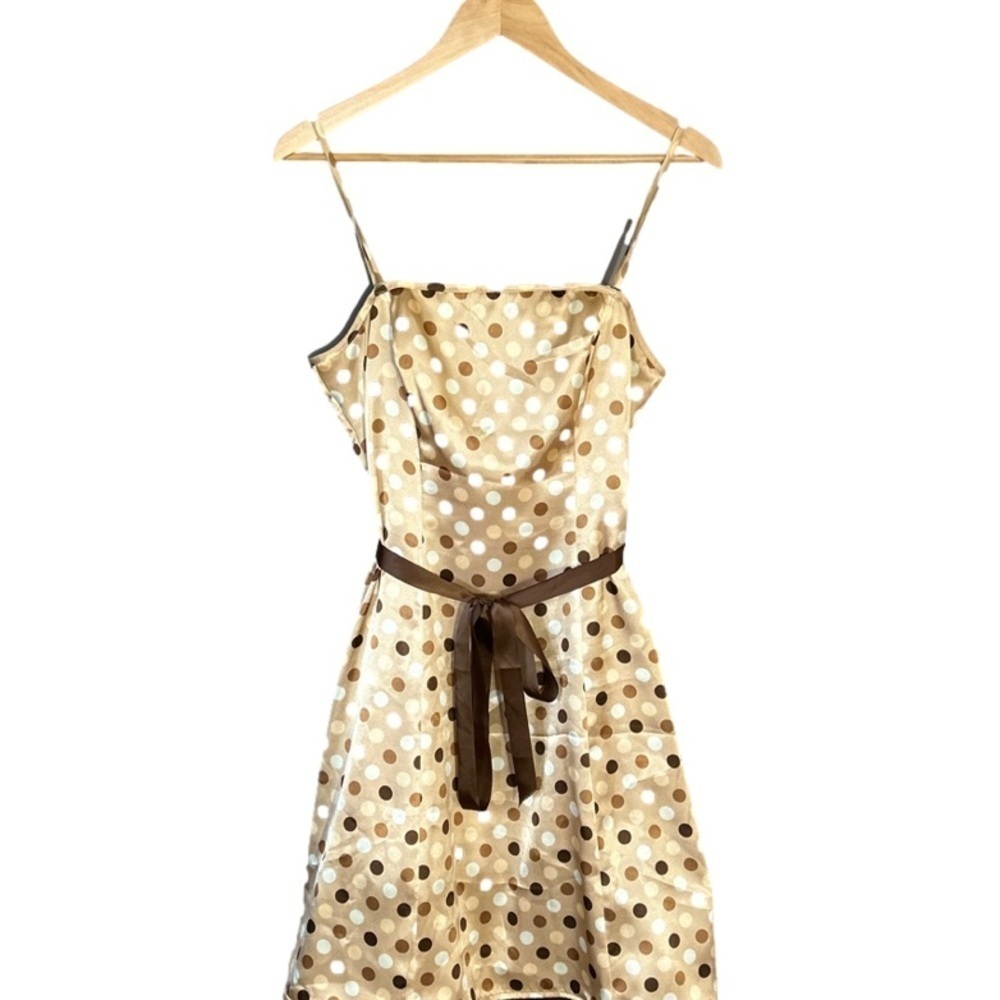 City Triangles tan and brown polka dot dress size 9